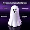 Modern Ceramic Craft Hollow Ghost Night Light, Cute Halloween LED Glow Table Lamp Lamp, White Ceramics Figurine for Holiday Party Decoration Light