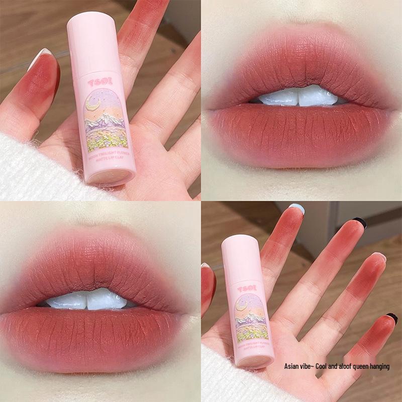 TSOI Moonlit Blossoms Velvet Matte Lip Mud: Easy-Apply, Brightening Lip Gloss for Students