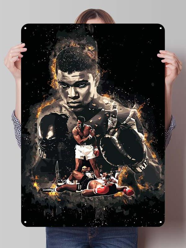 Muhammad Ali Bokser Metalowe Plakaty Dekoracyjne do Dekoracji Pokoju Niestandardowe Bokserskie Metalowe Tabliczki Cyny do Dekoracji Ściennej Retro Dom Mężczyźni