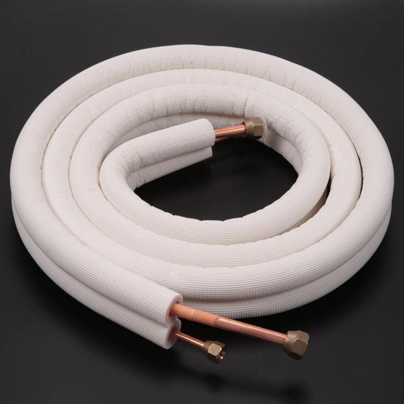 Tubo Coassiale per Condizionatore d'Aria da 3 Metri 1/4In 3/8In Set Tubo in Alluminio Isolato Parti del Condizionatore Tubo Refrigerante