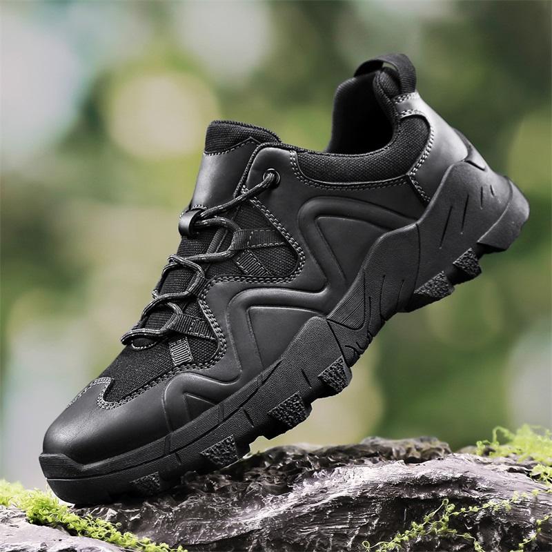 Fashion Brand Outdoor Men Hiking Shoes High-quality Anti Slip Sports Leather Casual Shoes Fashion Thick Soled Comfort Soft Walking Boots