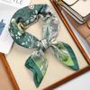 Luxury Versatile Houndstooth Printed Square Scarf Satin Sun Protection Lightweight 70 Ladies Headscarf