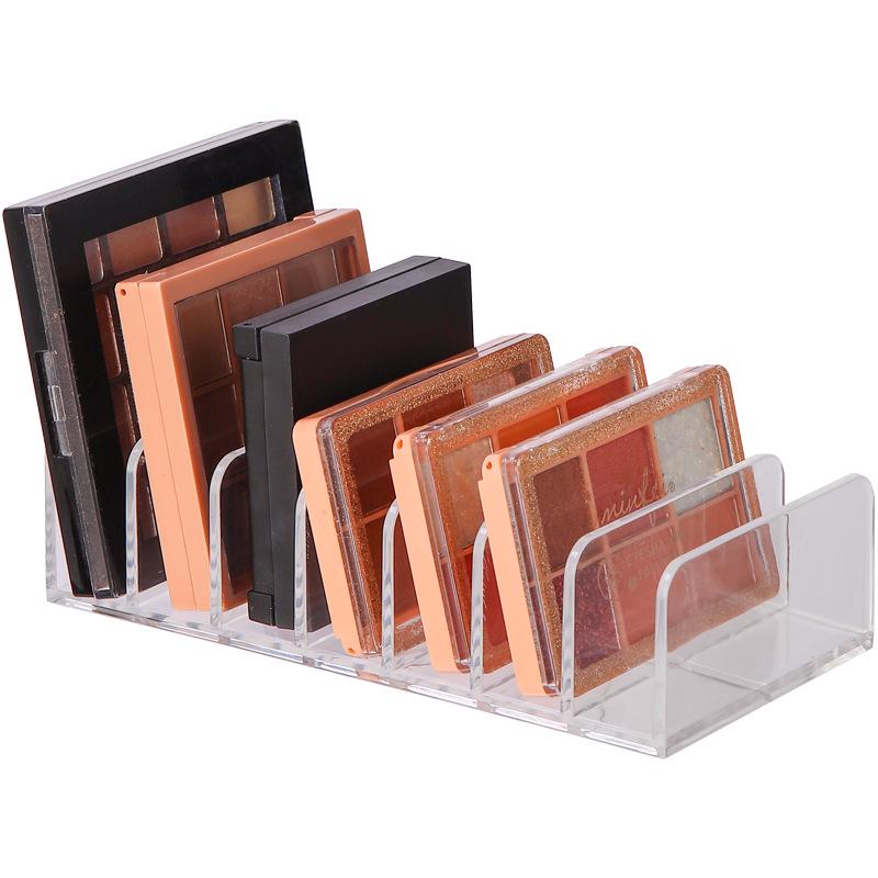 Transparent 7-Grid Desktop Cosmetic Organizer: Eyeshadow, Blush, and Makeup Storage Box