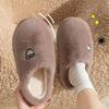 Peça um Tamanho Acima Chinelos de Pelúcia Confortáveis para Homens e Mulheres Inverno Quente Sapatos de Casa Internos com Antiderrapante Chinelos Unissex para Casa