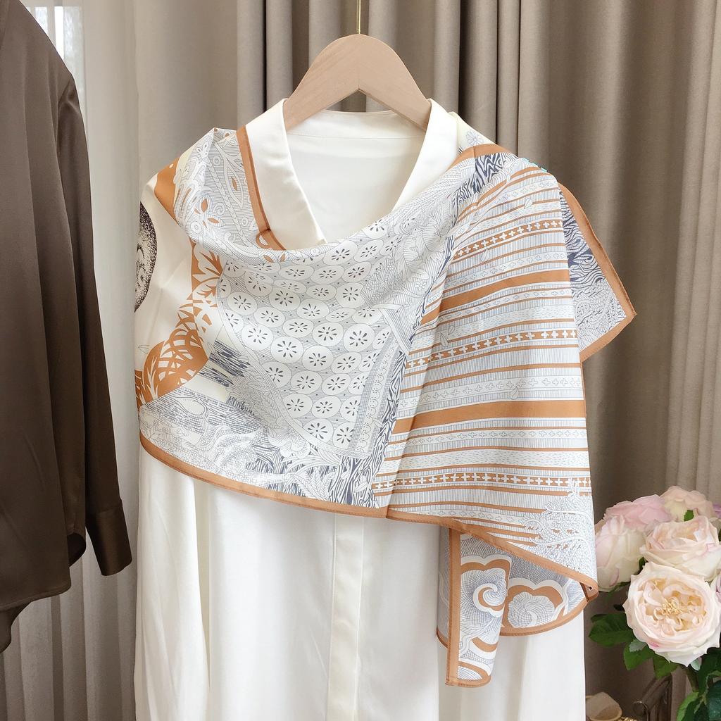 Silk Double Crepe Silk Scarf Long Scarf Scarf Spring And Autumn Women'S Summer Mulberry Silk Scarf Streamer