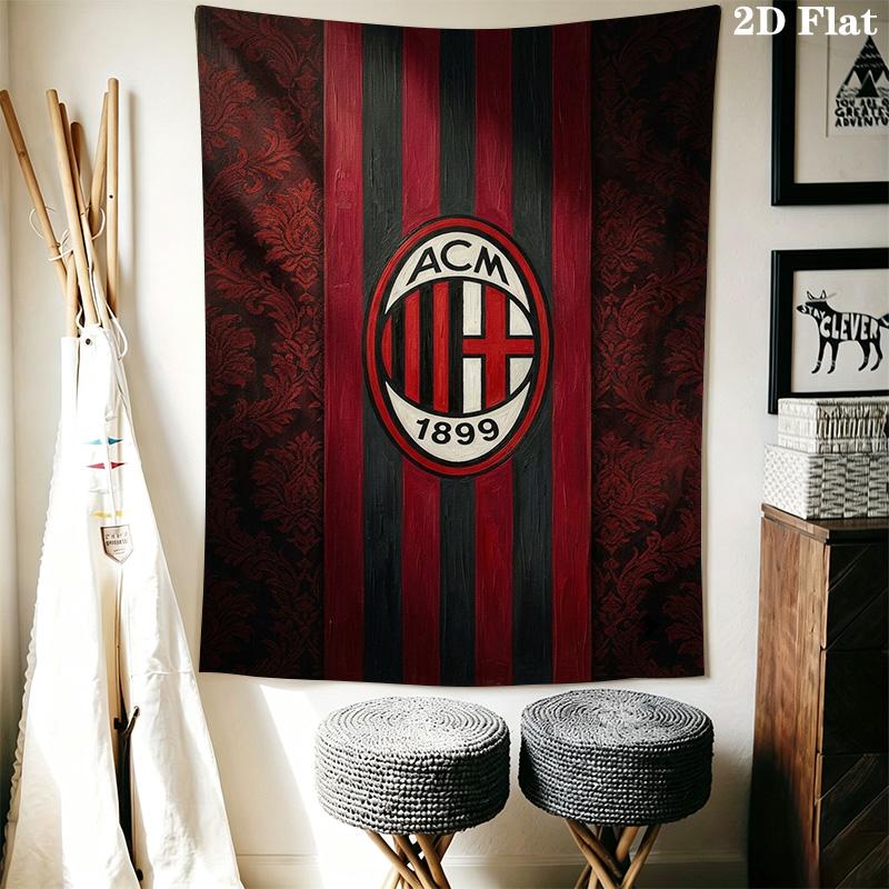 Ac Milan Crest Emblem Threepiece Set 1 Duvet Cover 2 Pillowcase Without Core Soft And Comfortable Christmas Birthday Gift