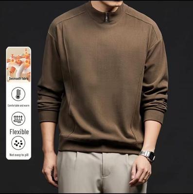 Herren Fleece Reißverschluss Stehkragen Warmer Pullover Hemd für Herbst & Winter