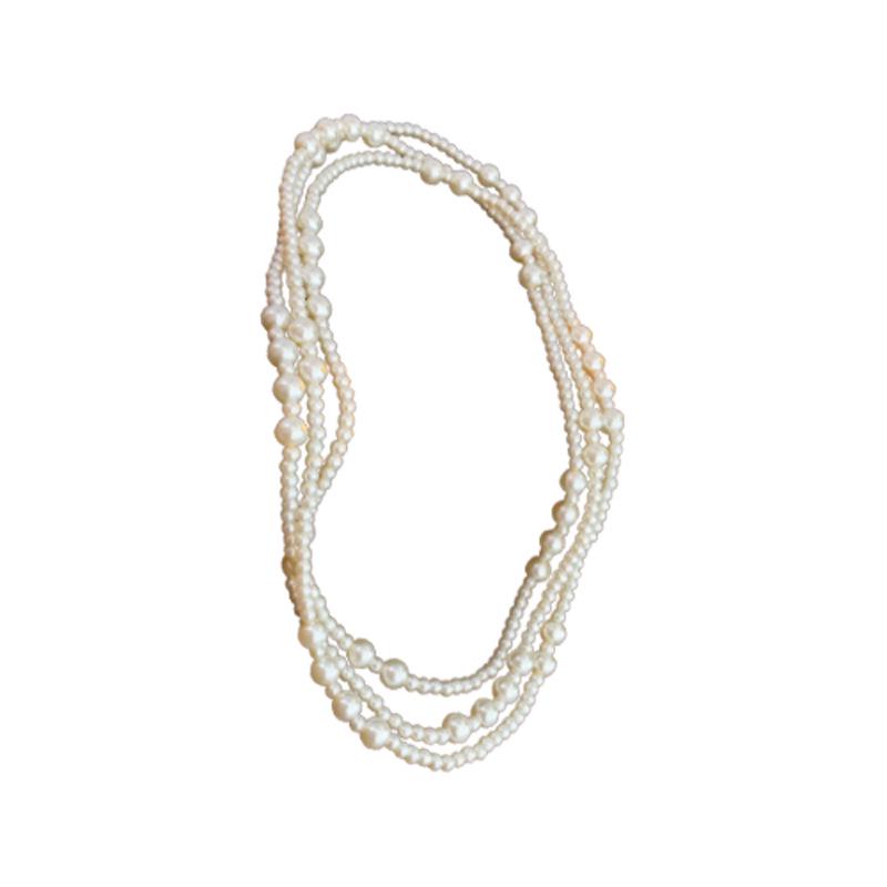 Retro Herbst/Winter Perlen Lange Halskette: Elegante, vielseitige Kette für Pullover