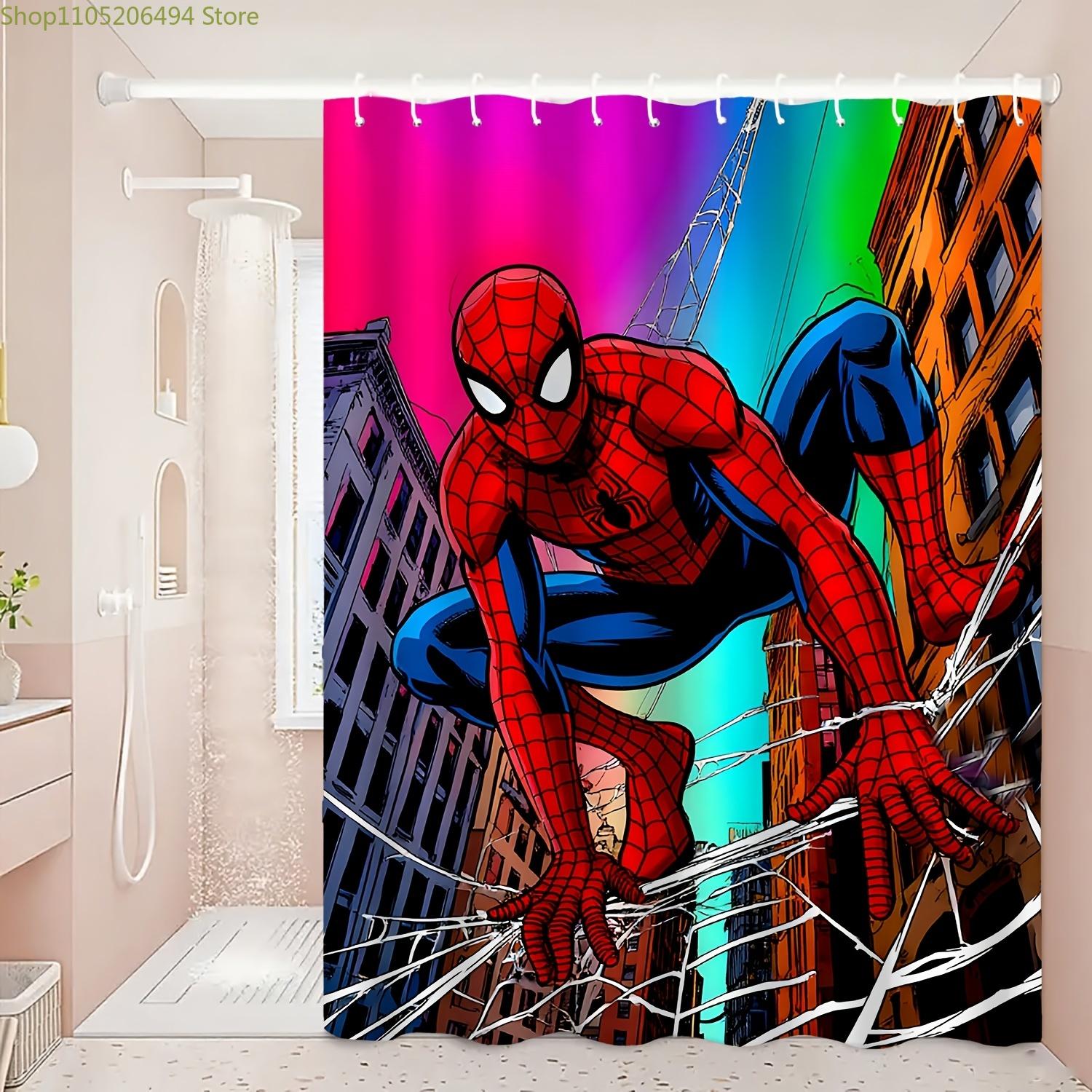 

A Printed Shower Curtain Featuring Spider- Climbing The City, Made of Durable Polyester Fabric, Suitable for Cozy Home Bathroo 90x180cm