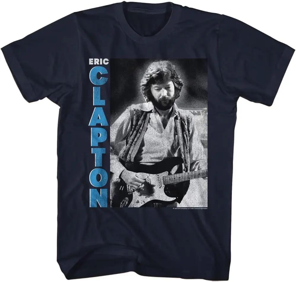 Eric Clapton T Shirt Playing Guitar Adult Short Sleeve T Shirts Classic Rock Vintage Style Graphic Tees S