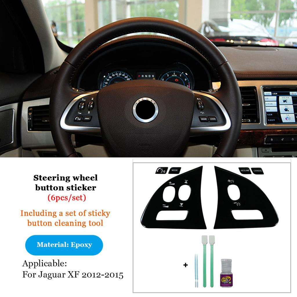 For Jaguar XF Button Stickers Black Covers 2012 to 2015 For Jaguar X250 Car Accessories Interior AC Gear Switch Repair Decals