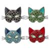 Sparkling Cats Head Jewelry Pin Vintage Style Gift For Her Unique Handmade Accessories For Outfits