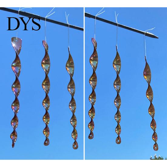 Bird Deterrent Tool Rod 360 Degree Rotation Garden Protection Vibrant Color Repellent Reflective Wind Spiral Hanging for Orchard Anti