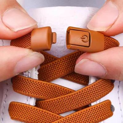 2 stuks zonder strikken elastische veters geen strik schoenen veters druk slot schoenveters sneaker kinderen volwassenen 8MM verbrede platte schoenveters voor schoenen