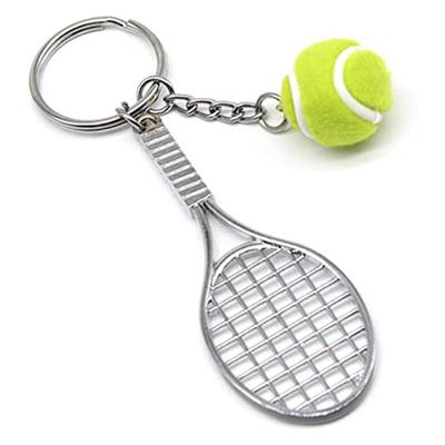 Mini Tennis Racket Keychain Pendant - Metal Sporting Gift