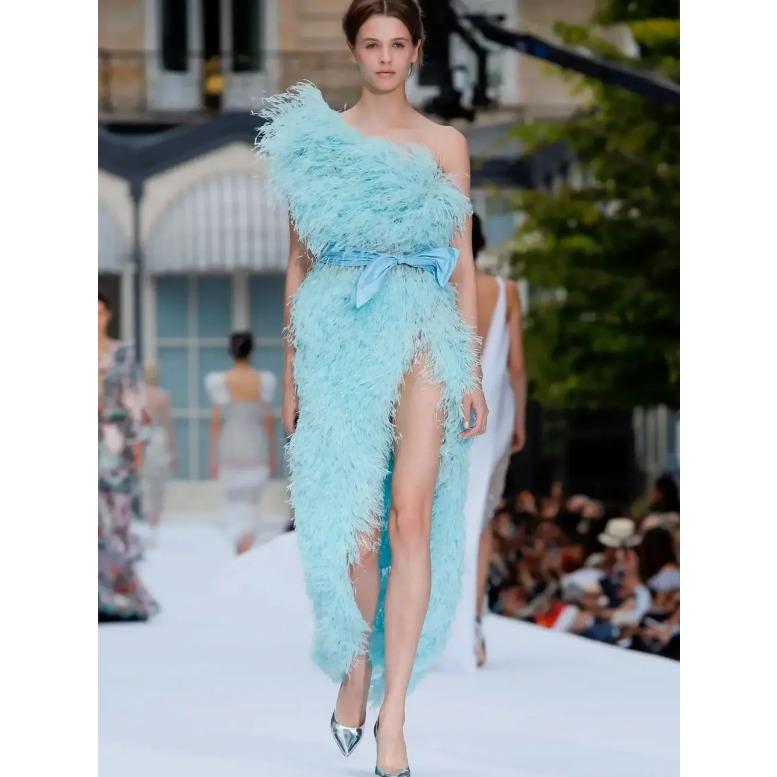 Feather10 Meters Fluffy Colored Ostrich Feather Trim Ribbon 8-10cm Natural Plumes Sewing Trimmings for Dress Clothing Decoration Crafts