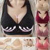 Women Push Up Full Coverage Bra Deep-v Wireless Lace Bra For Comfortable All-day Wear