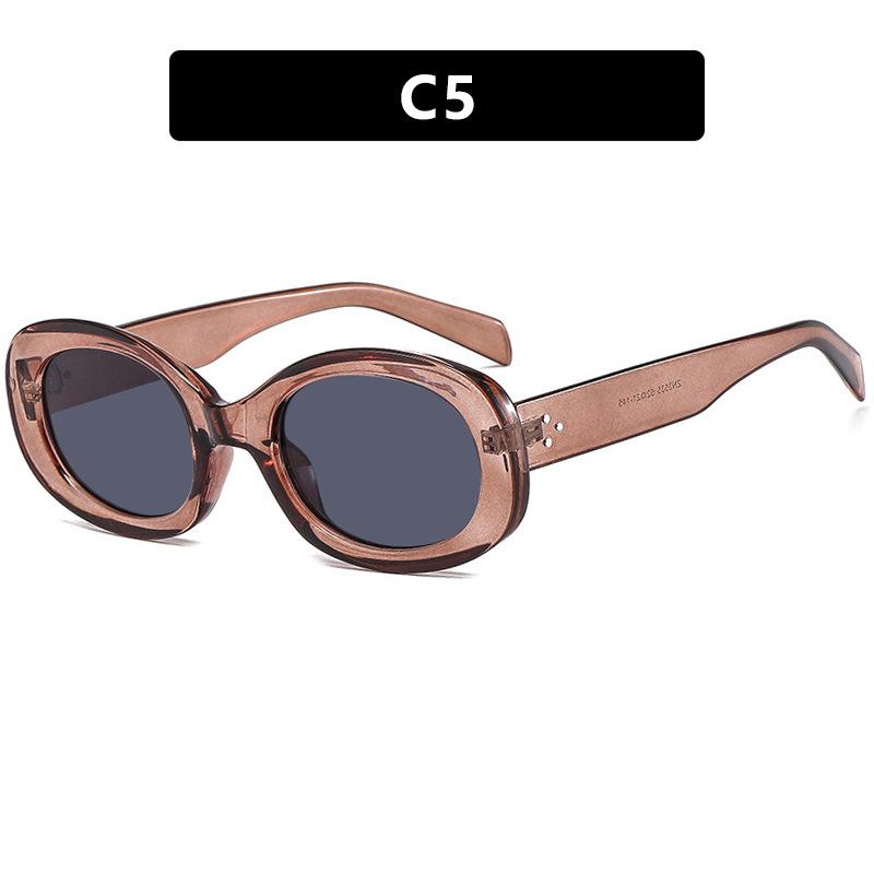 

Персонализированные овальные солнцезащитные очки женские летние универсальные ретро трендовые уличные летние солнцезащитные очки для вождения на море as shown