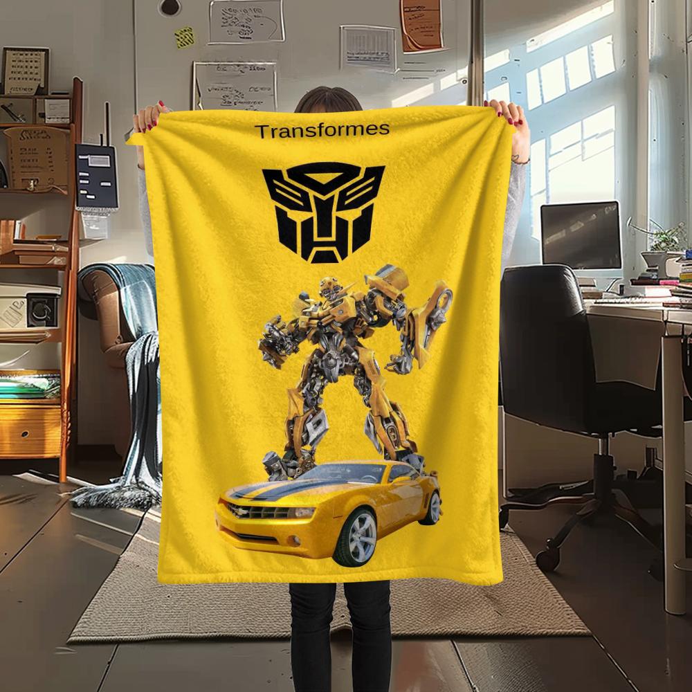 1Pc Bumblebee Print Flannel Blanket, High quality Comfortable for All Seasons, Home Decor, Warmth and Comfort, Perfect for Christmas Gifts