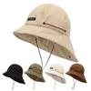 Neck-protecting Summer Drawstring Bucket Cap Adjustable Outdoor Sun Hat Casual Sun Protection Hat