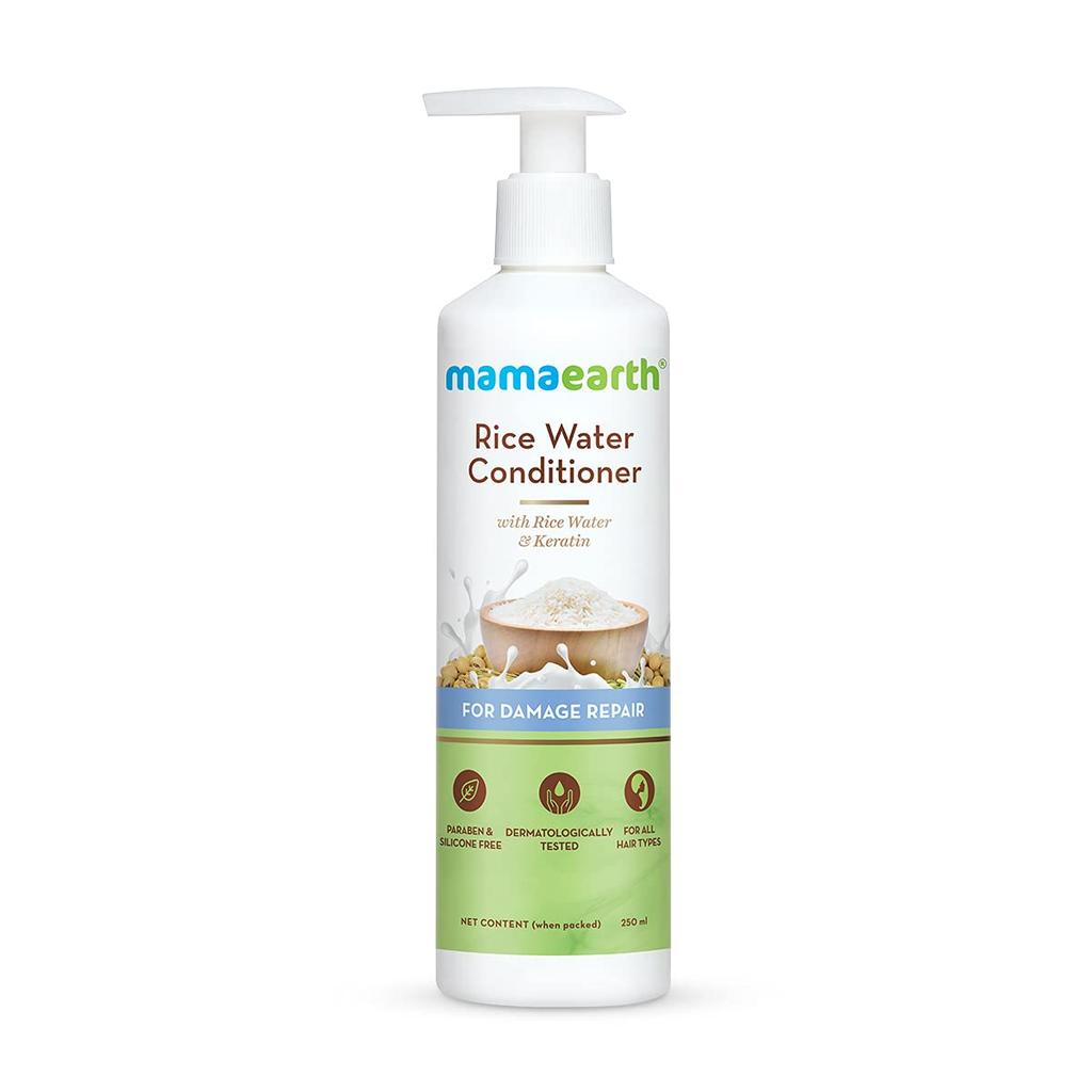 Mamaearth Rice Water Conditioner 250 Ml For Frizz Control And Smooth Hair With Keratin And Coconut Oil For Shine And Softness