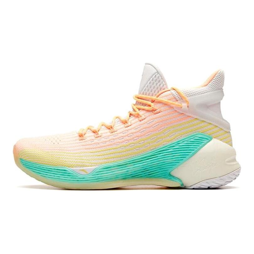 Anta KT4 Klay Thompson, Playoffs The Depth Of A Quiet Stream High top Basketball Shoes Men's White Red Yellow Green 11921101-3