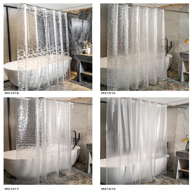 In-Stock 3D PEVA Waterproof Mildew-Resistant Thick Shower Curtain for Bathroom Partition