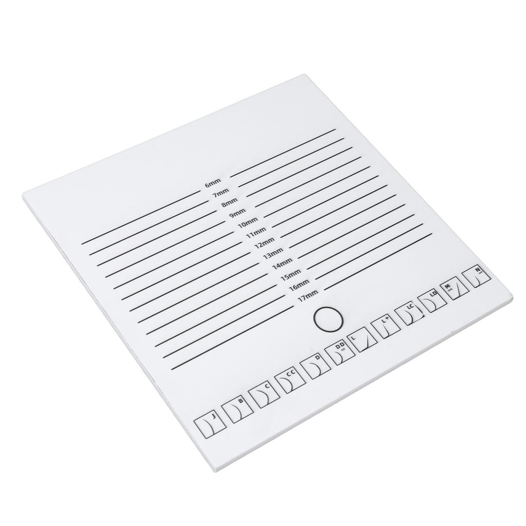 Eyelash Extension Plate White Double Row 20x20cm Wear Resistant Eyelash Pallet with Scale for Eyelash Shops