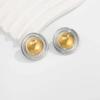 Salircon 2026 New Fashion Vintage Round Geometry Stud Earring Women Stainless Steel Gold Color Waterproof Jewelry Accessories