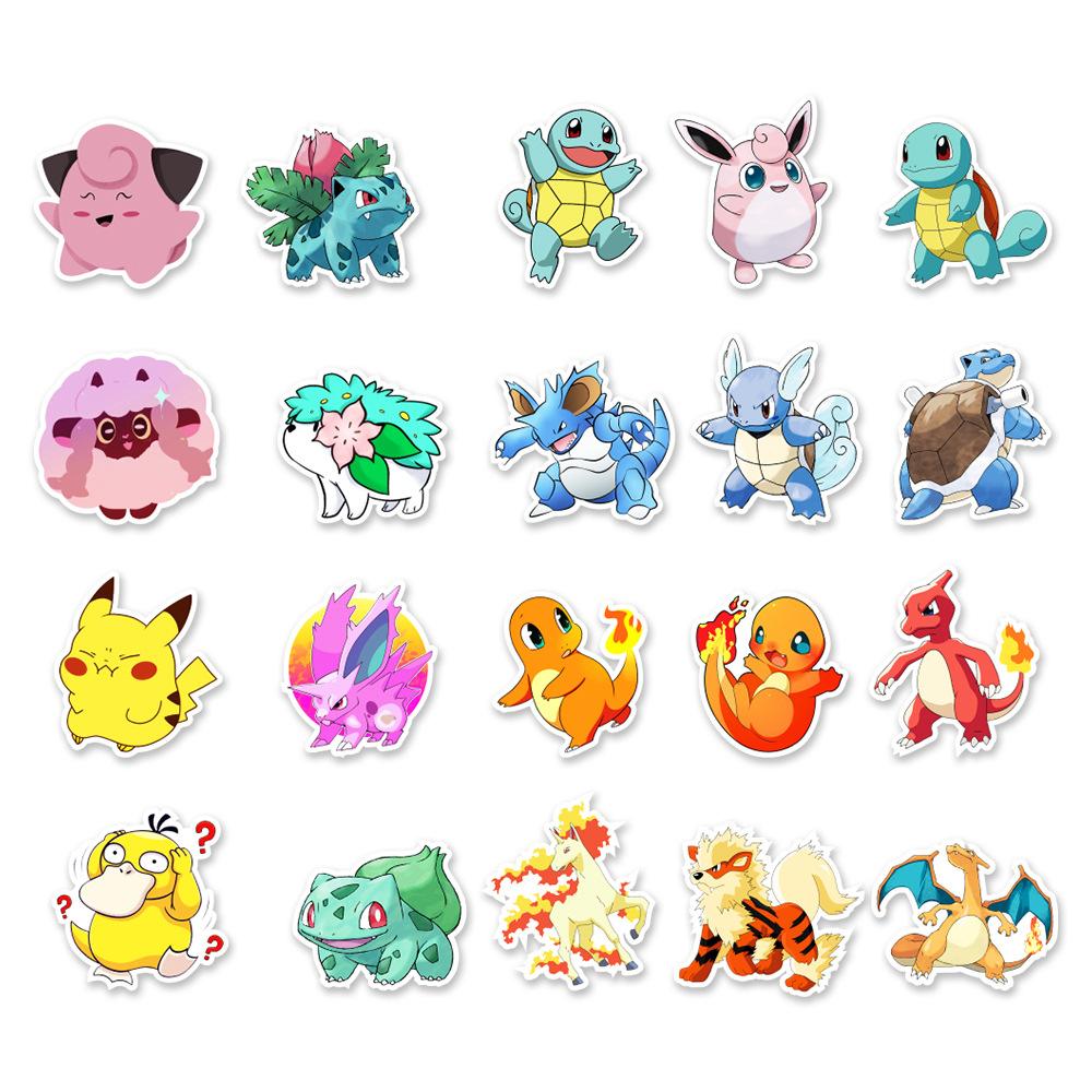 50 Anime Pokemon Graffiti Stickers Car Mobile Bicycle Water Cup Decorative Stickers Waterproof