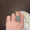 Trendy High-End Zircon Openwork Ring: Unique, Stylish Design for Women
