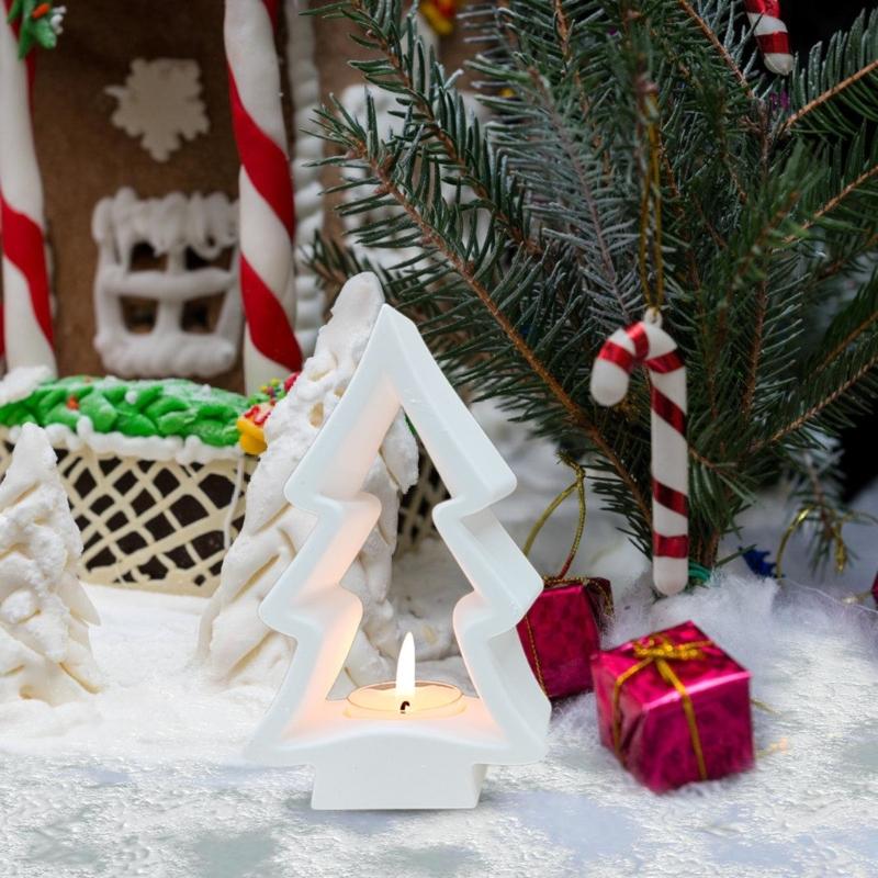 Christmas Tree Candle Holder Silicone Molds Epoxy Resin Molds Soap Molds Candlestick Molds for Candle Holder Making
