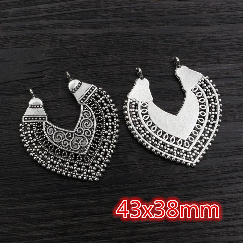 

5pcs 39x37mm/43x38mm Antique Sliver Plated Flower Style Connector Handmade Charms Pendant:DIY for bracelet necklace