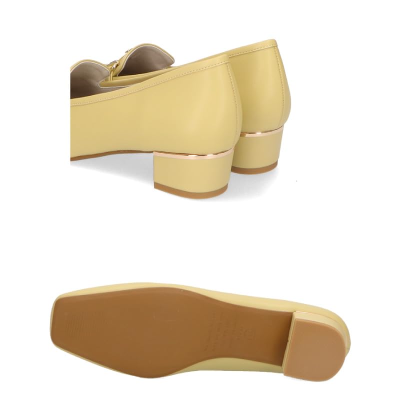 Women's Loafers and Pumps with a Bit Motif, Metallic Lines, Chunky Heel, and Comfortable Fit (52301)