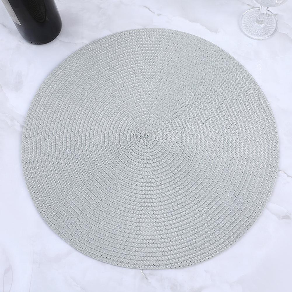 38cm Kulatá Pletená Podložka na Nádobí Omyvatelná Protiskluzová Podložka pod Mísu na Jídelní Stůl Tepelně Odolná Podložka pod Sklenici Podtácky Domácí Dekorace