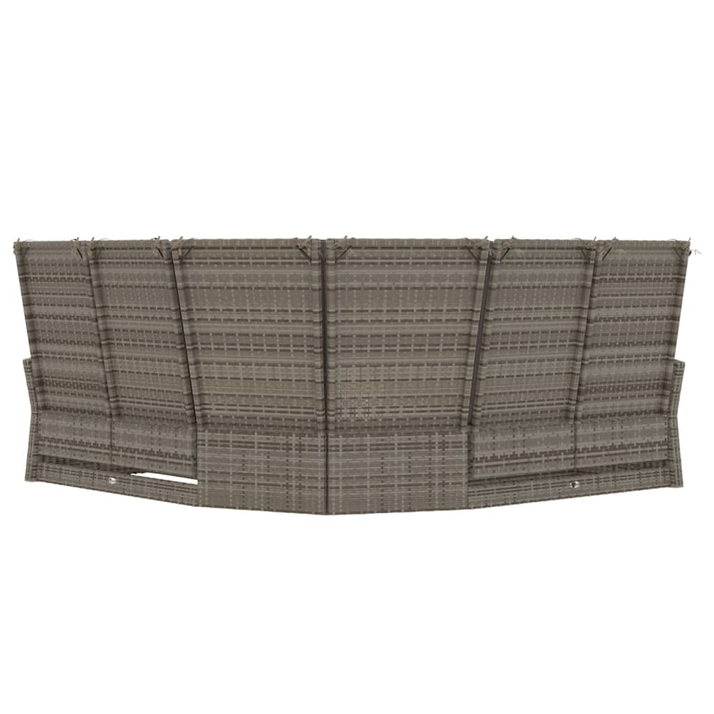 Corner Sofa with Reclining Function and Cushions Grey Poly Rattan