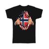 Norway Flag Usa American Chest Norwegian Expat Country T Shirt