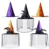 Uniqu Halloween Witch Hat Lace Veils Cosplay Hat Photography Props Wizard Hat  Cosplay Event
