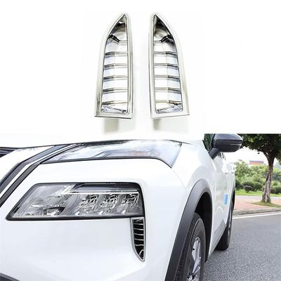 2x Chrome Headlight Front Bumper Covers For Nissan Rogue 2021-2023 Replacement