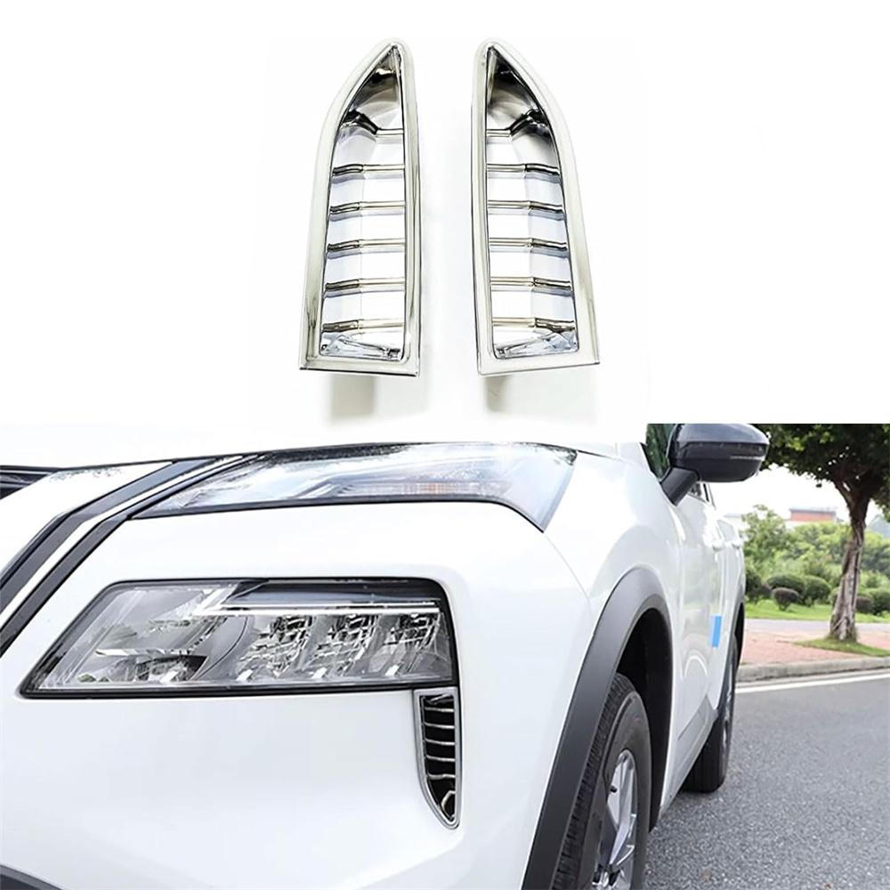 

Chrome Headlight Front Bumper Trims Cover For Nissan Rogue 2021-2023