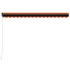 VidaXL Auvent manuel rétractable avec LED 450x300 cm Orange et marron 3055231