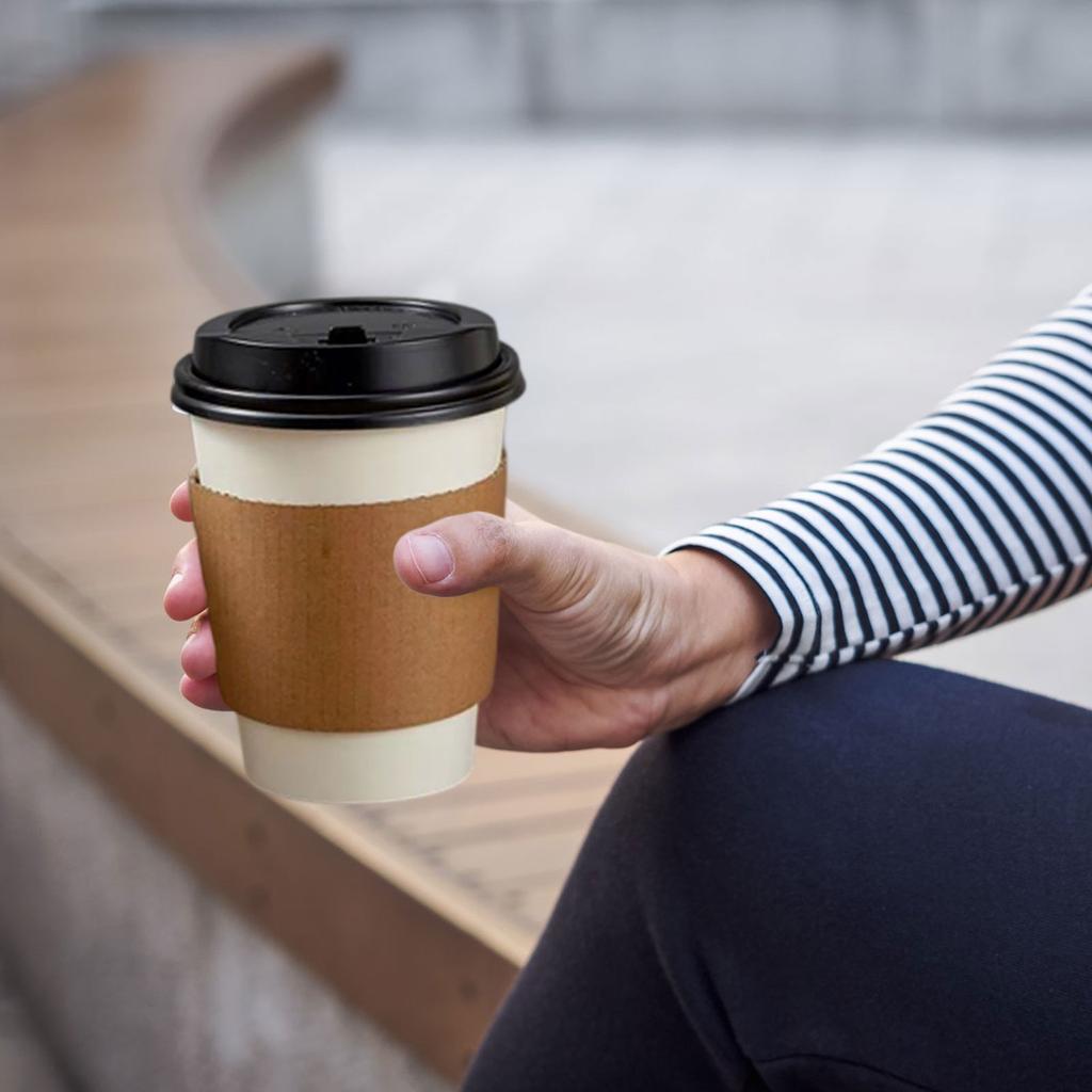 Paper Cup, Disposable Cup, Water Cup, With Lid And Cover, Suitable For Picnicking, Barbecue, Travel And Activities