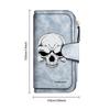 Gothic Skull Print Long Wallet for Men Women, Cool Dark Style Card Holder Zipper Purse