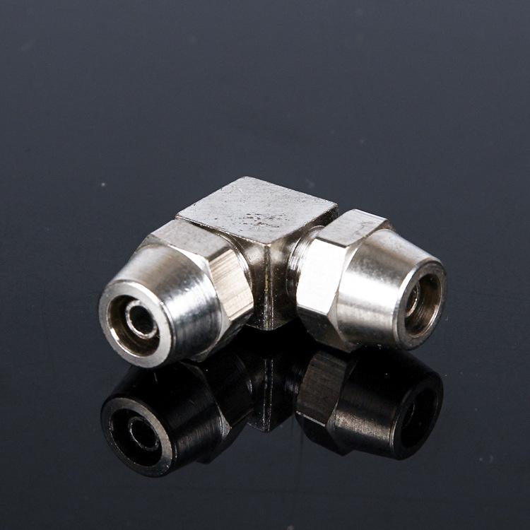 Copper-Plated Nickel Pneumatic Quick-Connect Right-Angle Trachea Fittings - PV4/6/8/10 Sizes