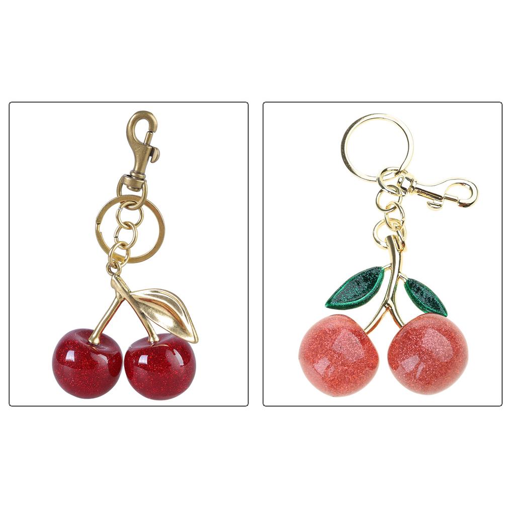 Fashionable Cherry Shaped Keychain Adorable Cherry Fashion Key Chain Stylish Keyrings Jewelry for Car Keys or Bags