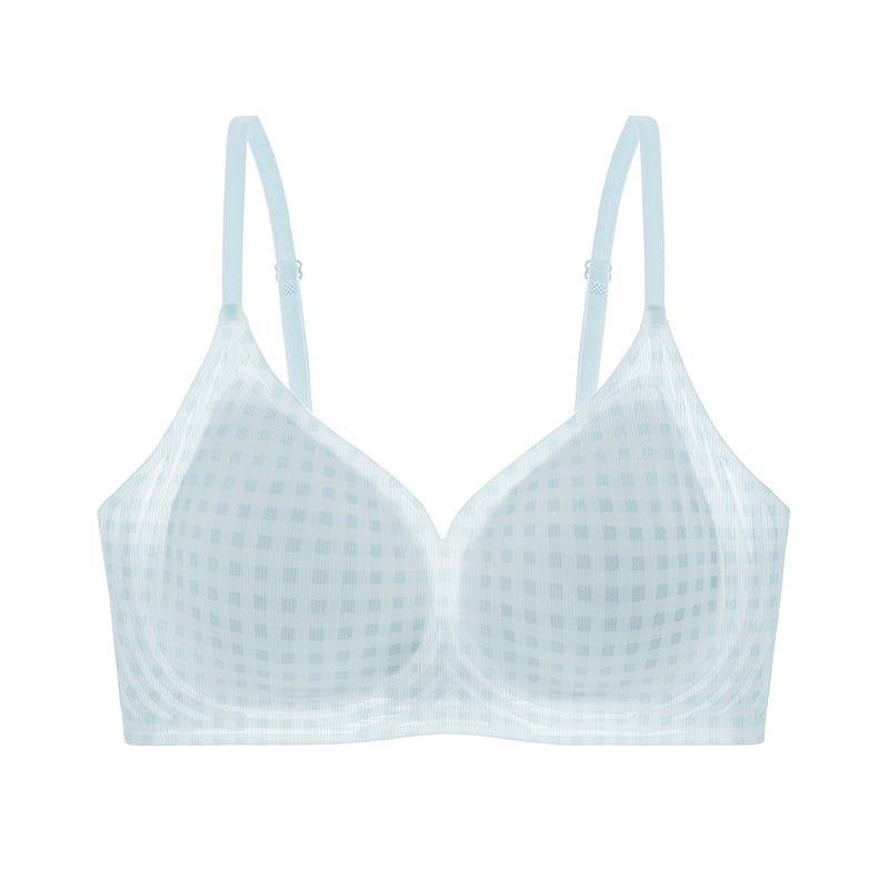 Ice silk seamless underwear breathable thin skin-friendly breast summer antibacterial ultra-thin small breasts gathering hole cup bra