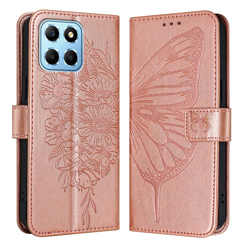 Butterfly Flowers PU Leather Case Kickstand Card Holder Slots TPU Shockproof Flip Cover For Huawei Honor, Huawei Y5p,Y6P,P20,P30,P40,Honor 60,70,80...