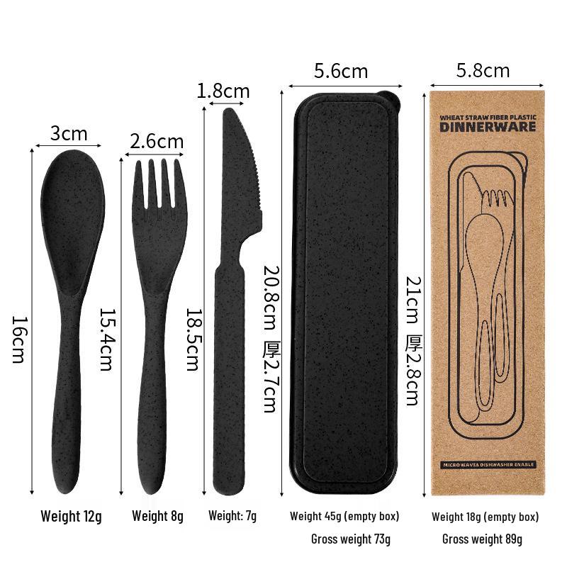 

Eco-Friendly Wheat Straw Cutlery Set: Portable 3-Piece Knife, Fork, Spoon – Customizable with Logo for Outdoor and Student Use.