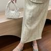 Silver single shoes women's 2025 new summer French stunning flat bottom gentle wind shallow mouth absolute son Mary Jane women's shoes