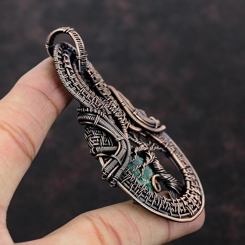 Tree Of Life Cuprite Chrysocolla Pendant Copper Wire Wrapped Pendant Gemstone Handmade Pendant Wonderful Copper Wire Jewelry Gift For Mother
